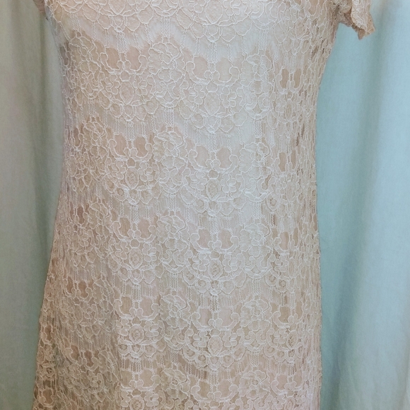 Sophia + Zeke M Dress Midi Cold Shoulder Lace Floral - Picture 2 of 7